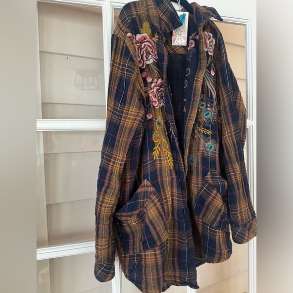 Johnny Was QUITO PAINTERS SMOCK TUNIC size L NWT - Picture 5 of 7